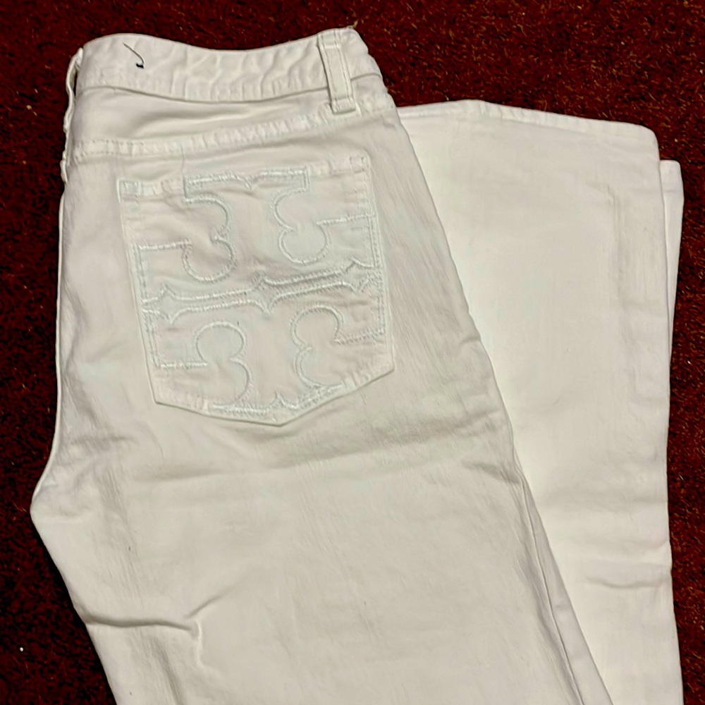 Tory Burch Classic White Jeans 27
